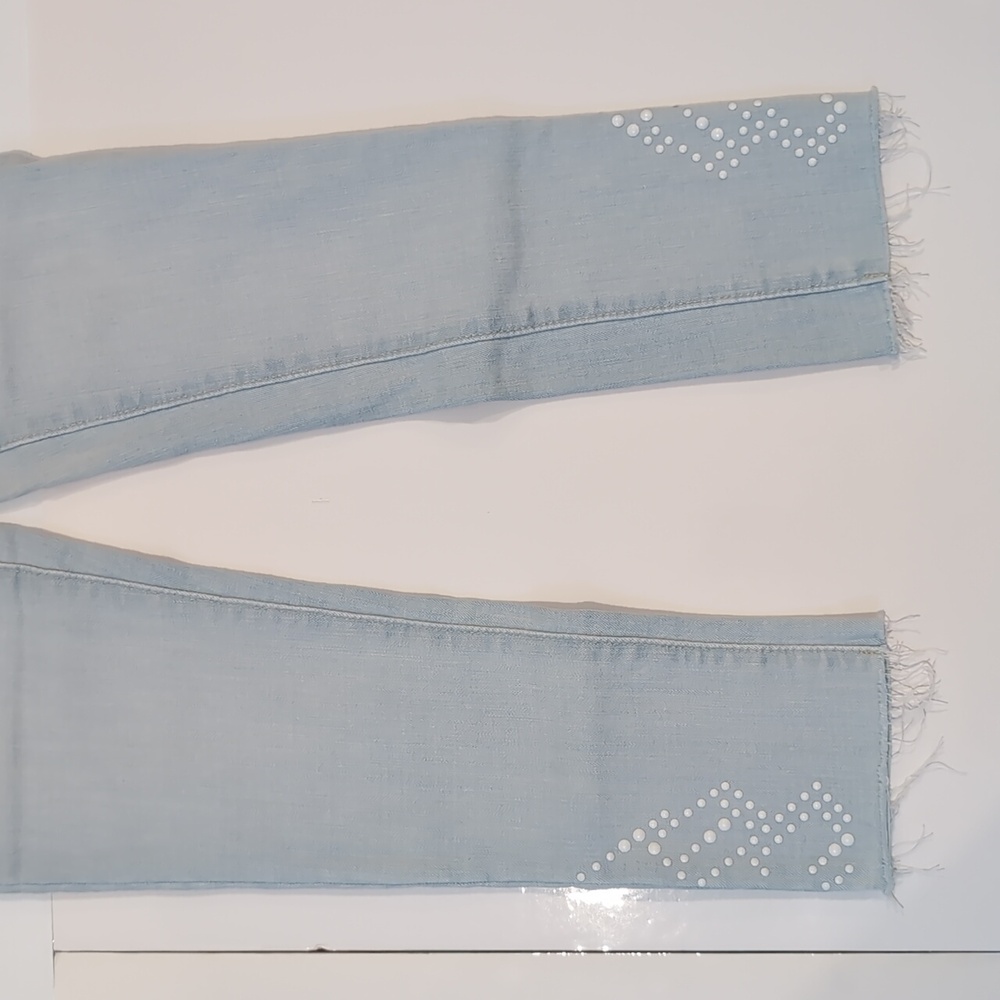 Levi's 711 Amilly Ankle Light Wash Studded Jeans Size 26 - Picture 3 of 12